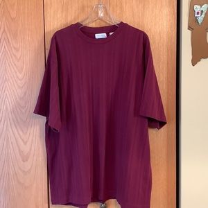 Vintage 90s Concepts by Claiborne XLT men wine maroon SS tee t shirt ribbed EUC